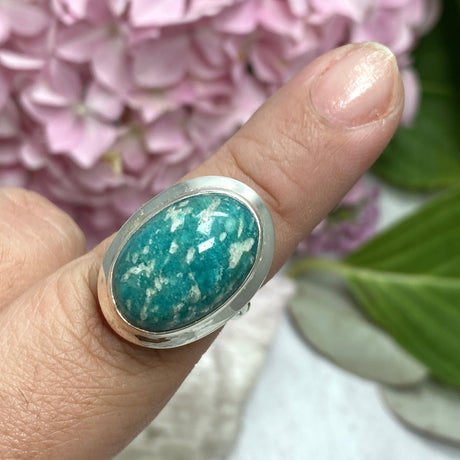 Amazonite oval ring s.8 KRGJ2103 - Nature's Magick