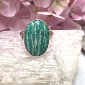 Amazonite oval ring s.8 KRGJ2569 - Nature's Magick