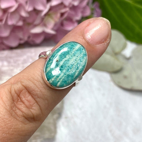 Amazonite oval ring s.8 KRGJ2569 - Nature's Magick