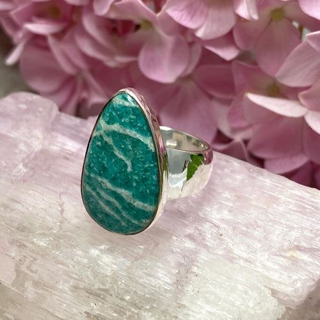 Amazonite teardrop ring s.7 KRGJ2565 - Nature's Magick