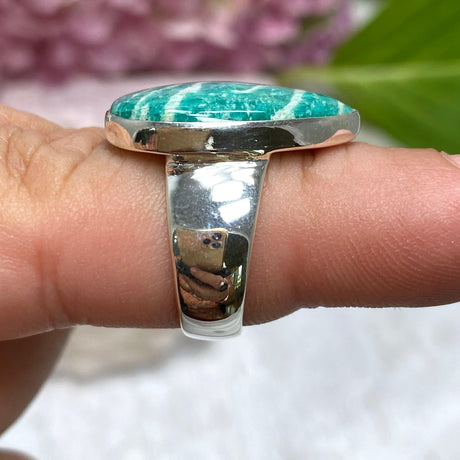 Amazonite teardrop ring s.7 KRGJ2565 - Nature's Magick