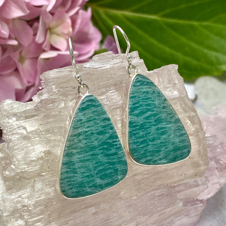 Amazonite triangular earrings KEGJ1241 - Nature's Magick