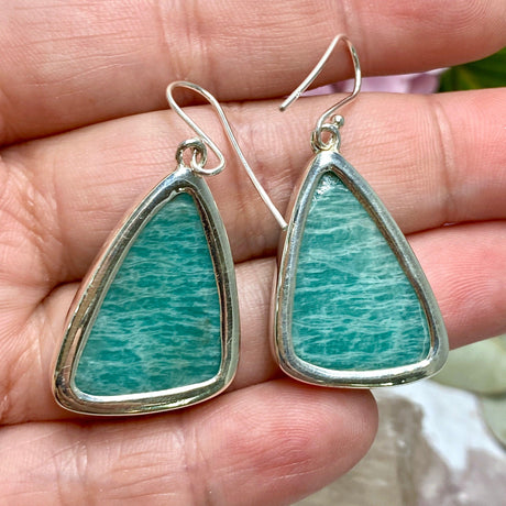 Amazonite triangular earrings KEGJ1241 - Nature's Magick