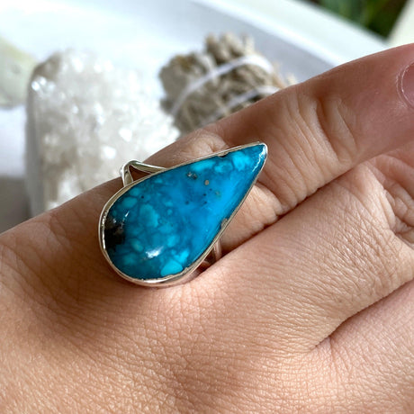 American Turqoise teardrop ring s.9 KRGJ2542 - Nature's Magick