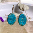 American Turquoise oval earrings KEGJ1233 - Nature's Magick