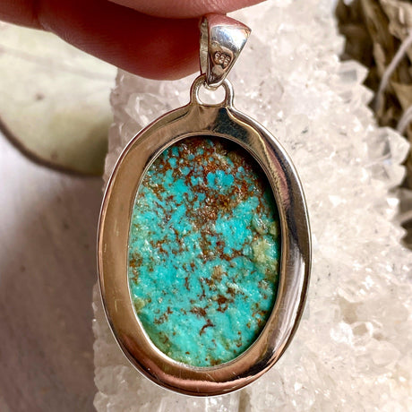 American Turquoise oval pendant KPGJ3218 - Nature's Magick