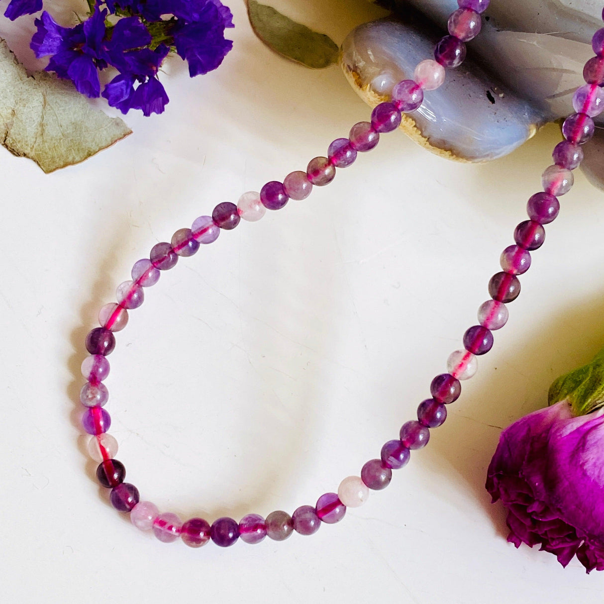 Amethyst 3mm bead necklace - Nature's Magick