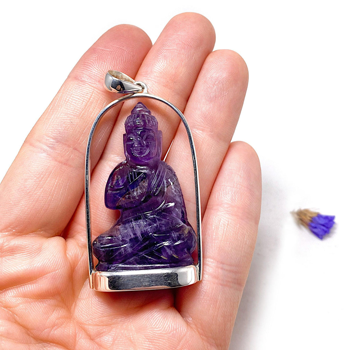 Amethyst Buddha pendant PPGJ332a - Nature's Magick