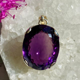 Amethyst faceted oval pendant KPGJ2713 - Nature's Magick