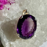 Amethyst faceted oval pendant KPGJ2713 - Nature's Magick