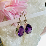 Amethyst faceted teardrop earrings KEGJ806 - Nature's Magick