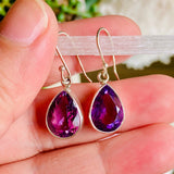 Amethyst faceted teardrop earrings KEGJ806 - Nature's Magick