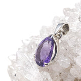 Amethyst faceted teardrop pendant PPGJ243 - Nature's Magick