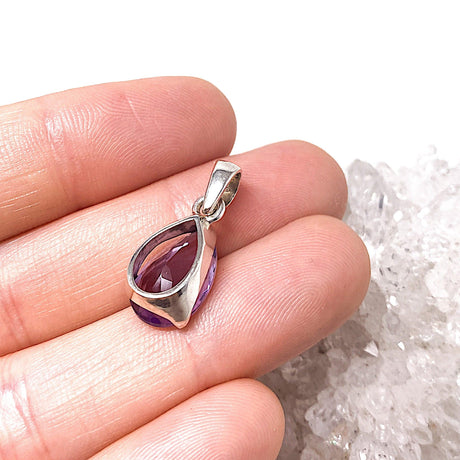 Amethyst faceted teardrop pendant PPGJ243 - Nature's Magick