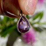 Amethyst petite teardrop faceted pendant KPGJ2602 - Nature's Magick