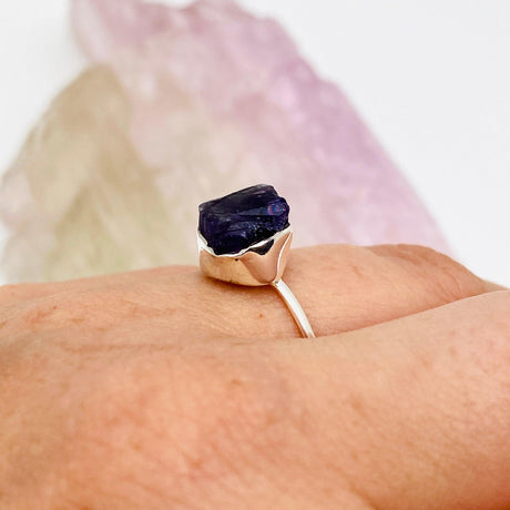 Amethyst Raw Crystal Fine Band Ring R3701-AM - Nature's Magick