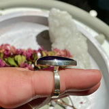 Amethyst teardrop cabochon ring s.6 SS08 - Nature's Magick