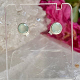 Aqua Chalcedony petite round faceted studs KEGJ1128 - Nature's Magick