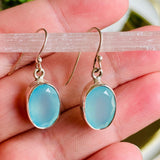 Aquamarine Chalcedony oval faceted earrings KEGJ818 - Nature's Magick