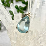 Aquamarine faceted teardrop pendant PPGJ371 - Nature's Magick