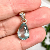 Aquamarine faceted teardrop pendant PPGJ371 - Nature's Magick