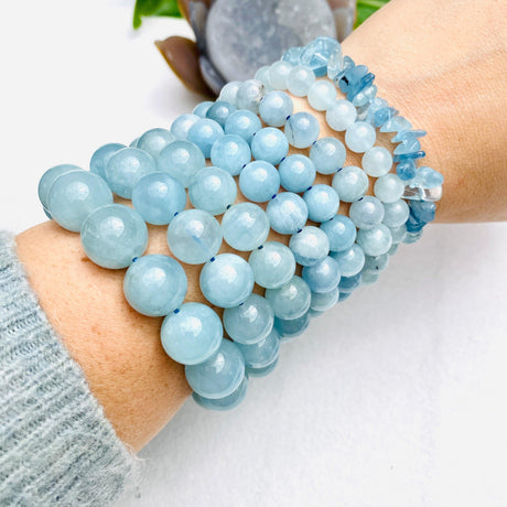 Aquamarine Gemstone Bracelets GBAQ - Nature's Magick