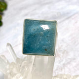 Aquamarine square beaten band ring s.11 KRGJ2317 - Nature's Magick