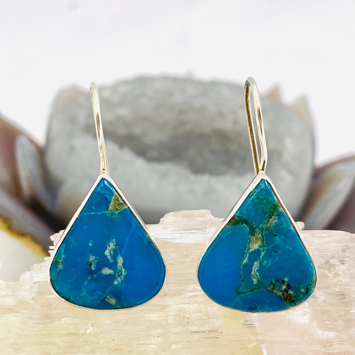 Arizona "Sleeping beauty" Turquoise teardrop earrings KEGJ622 - Nature's Magick