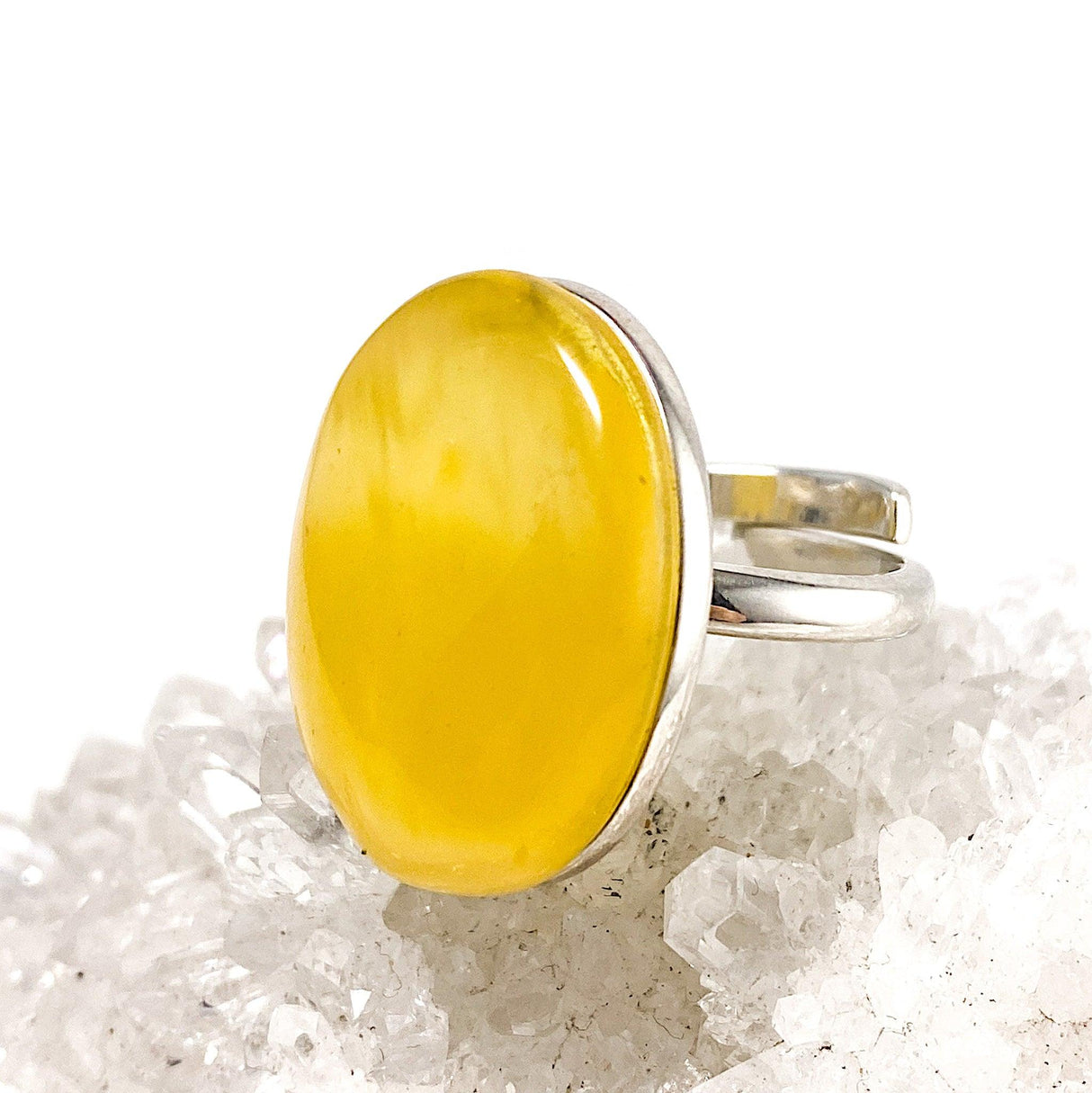 Baltic Amber - Butter Amber oval ring s.6 adjustable AMB94 - Nature's Magick