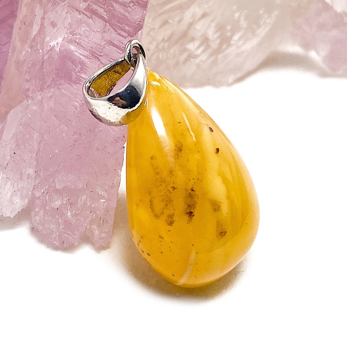 Baltic Amber - Butter Amber small drop pendant AMB87 - Nature's Magick