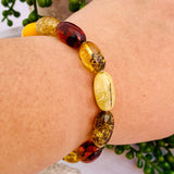 Baltic Amber Multi-coloured oval 10mm beaded bracelet 15g AMB96 - Nature's Magick