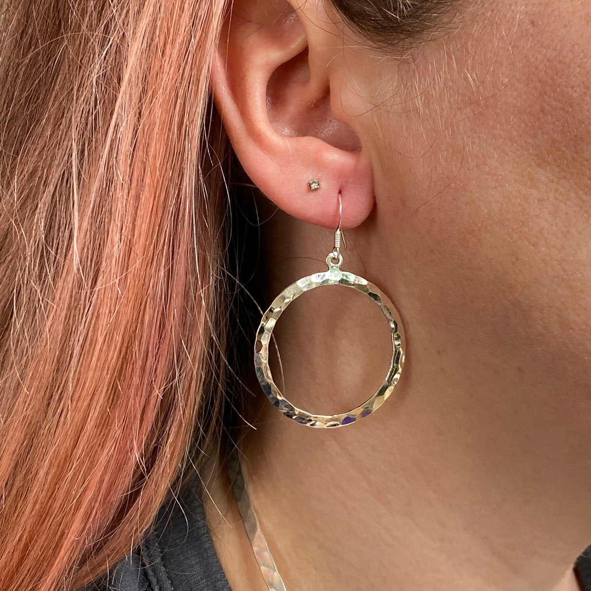 Beaten Circle earrings SE1801 - Nature's Magick