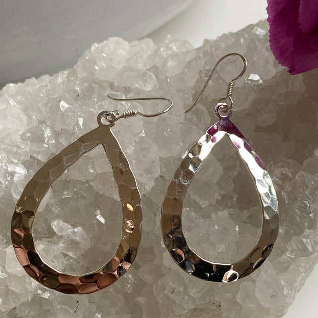 Beaten Teardrop earrings SE1804 - Nature's Magick