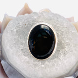 Black Onyx oval cabochon ring with split band s.8 KRGJ1641 - Nature's Magick