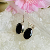 Black Onyx oval faceted earrings KEGJ800 - Nature's Magick