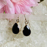 Black Onyx teardrop faceted earrings KEGJ801 - Nature's Magick