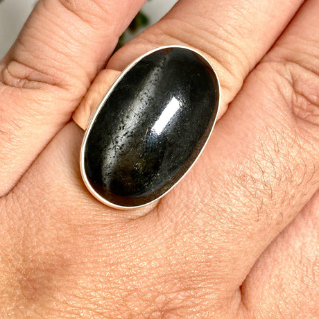 Black Star Diopside Oval Ring Size 11 KRGJ2605 - Nature's Magick