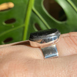 Black tourmaline oval raw ring s.7 KRGJ1815 - Nature's Magick