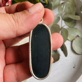 Black Tourmaline raw oval pendant KPGJ2551 - Nature's Magick