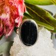 Black Tourmaline raw oval ring s.11 KRGJ2247 - Nature's Magick