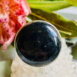 Black Tourmaline round beaten band ring s.9 KRGJ2251 - Nature's Magick