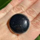 Black Tourmaline round beaten band ring s.9 KRGJ2251 - Nature's Magick