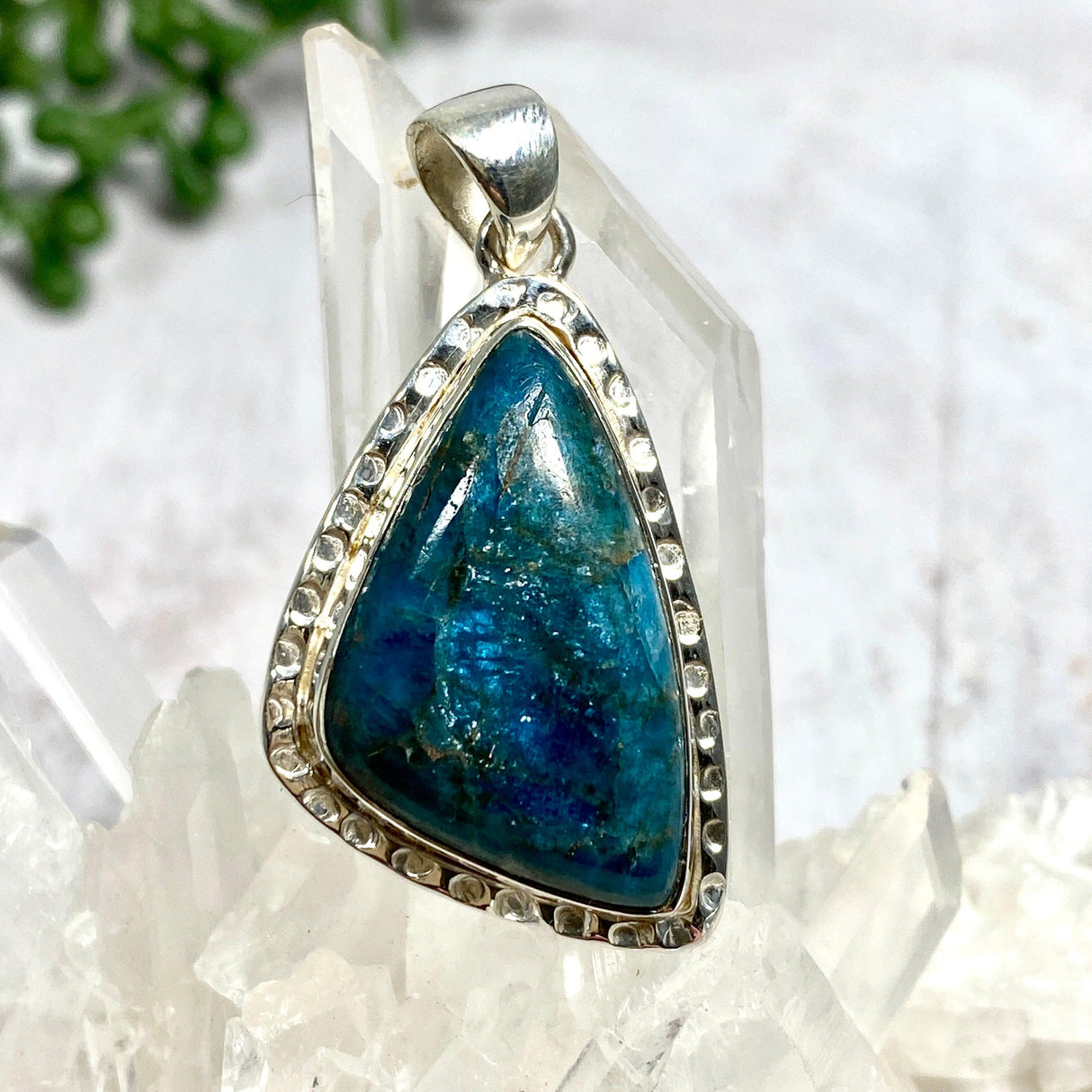 Blue Apatite freeform pendant KPGJ3469 - Nature's Magick