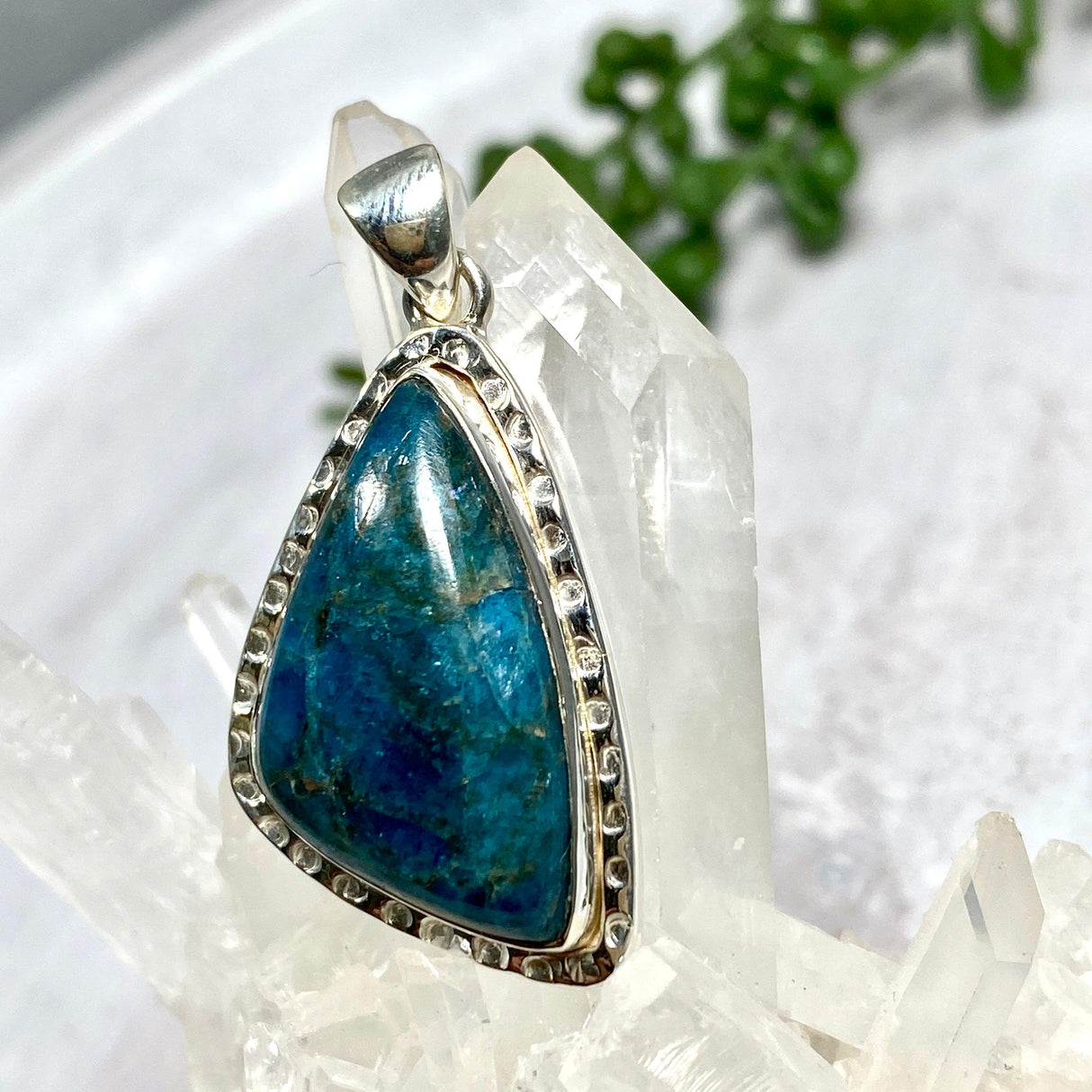 Blue Apatite freeform pendant KPGJ3469 - Nature's Magick