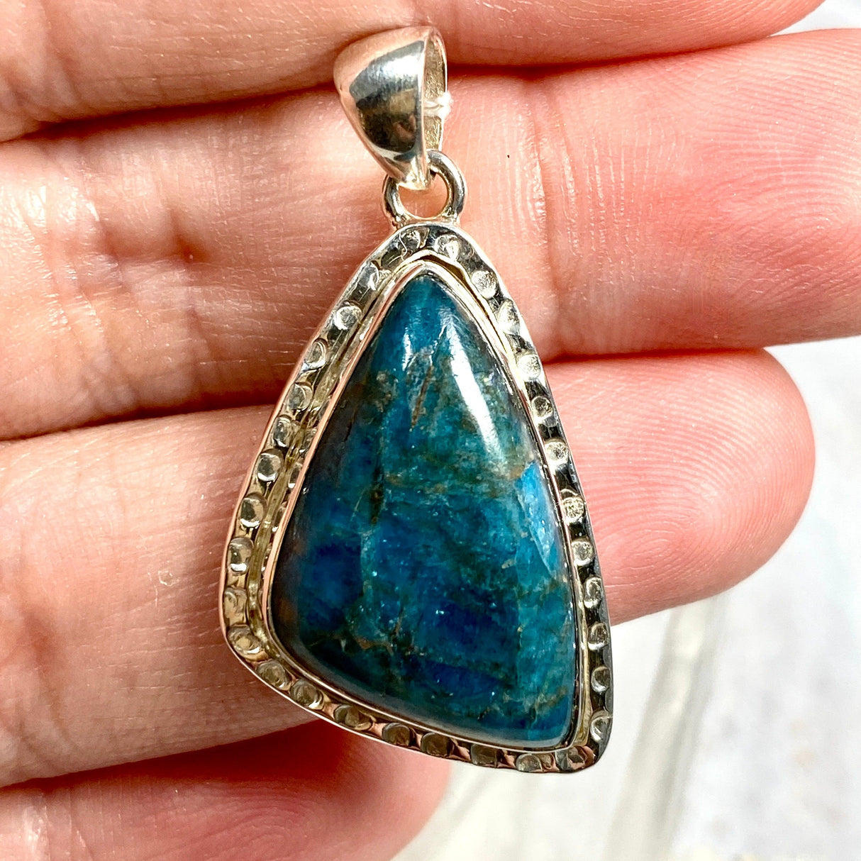 Blue Apatite freeform pendant KPGJ3469 - Nature's Magick