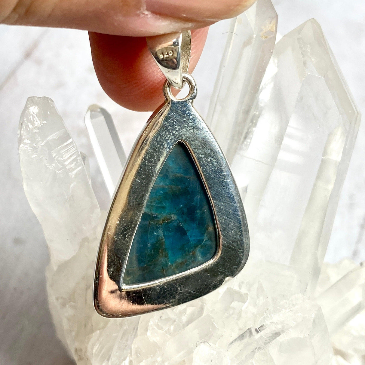 Blue Apatite freeform pendant KPGJ3469 - Nature's Magick