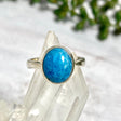 Blue Apatite oval cabochon ring s.7 KRGJ1788 - Nature's Magick