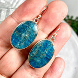 Blue Apatite oval earrings KEGJ1097 - Nature's Magick