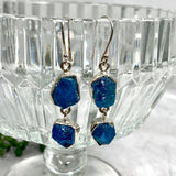 Blue Apatite raw double drop earrings KEGJ1102 - Nature's Magick