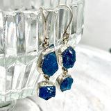 Blue Apatite raw double drop earrings KEGJ1102 - Nature's Magick
